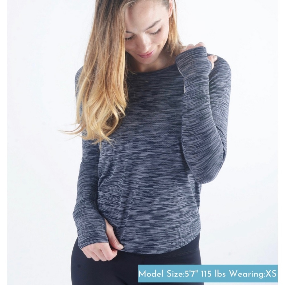 Charcoal Split Back Long Sleeve T (S)